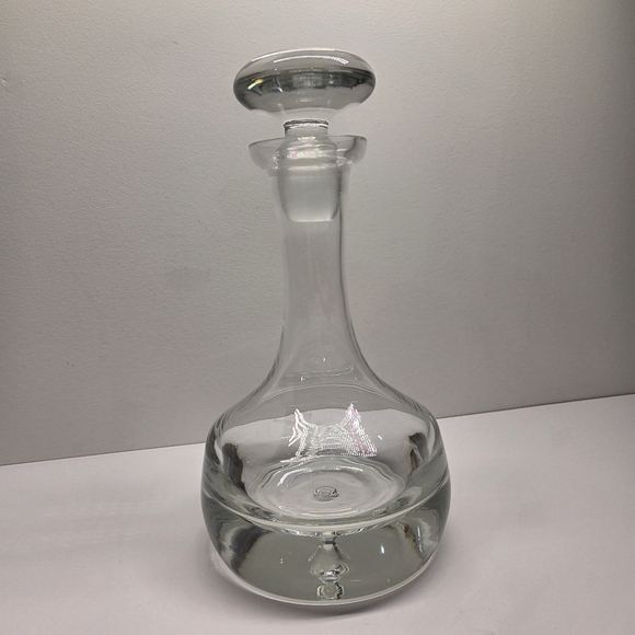 Vtg Krosno Poland Glass Ship Decanter 10 1/2" Tall Wine Decanter Made In Poland - Picture 4 of 9